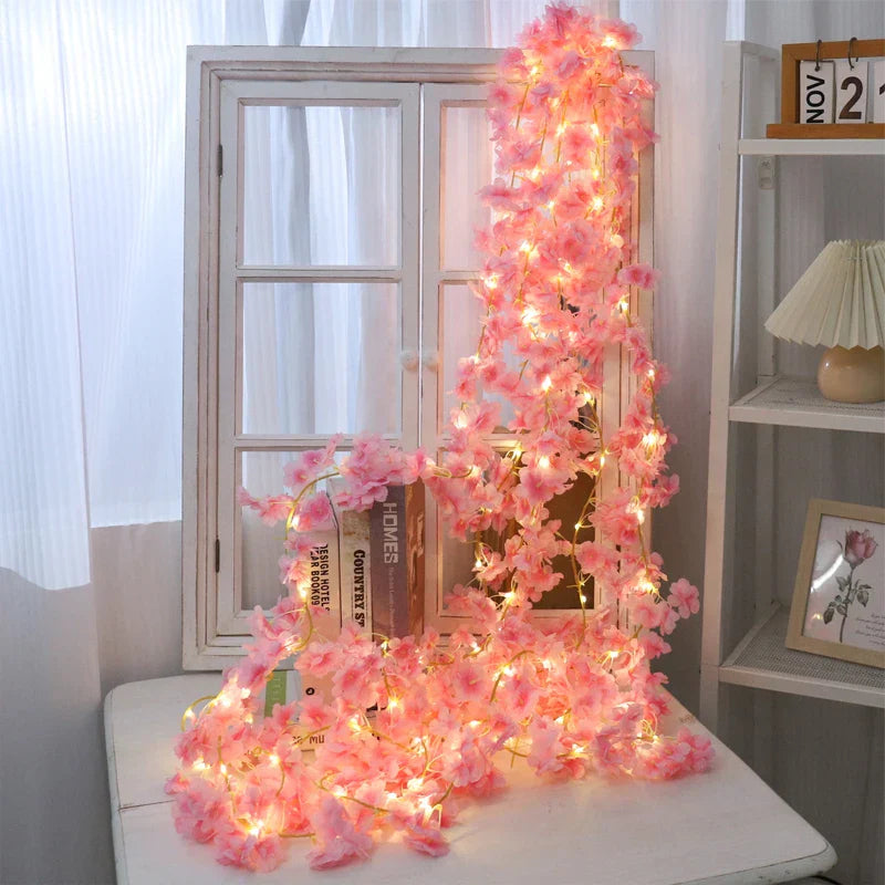 Kahaul Artificial Cherry Blossom Vine Décor