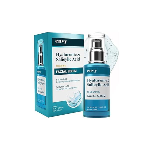 Envy Vitamin C Serum with E & Glycerin - Skin, Dark Spot Reduction Anti-Aging, Dermatologist Tested, Hydrating Glass Skin Cruelty-Free for All Types 1.69 Oz