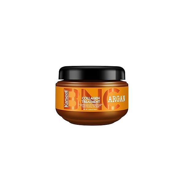 Karseell BNC Collagen Hair Treatment Deep Repair Conditioning Argan Oil Mask Essence for Dry Damaged All Types 18.6 oz 550ml