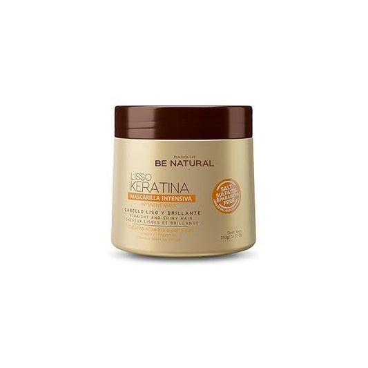 PLACENTA LIFE BE NATURAL LISSO KERATINA Mask with Hydrolyzed Keratin for a Straight and Shiny Hair- No More frizz- Have perfect Smooth - (350 ml/11.83 fl.oz)
