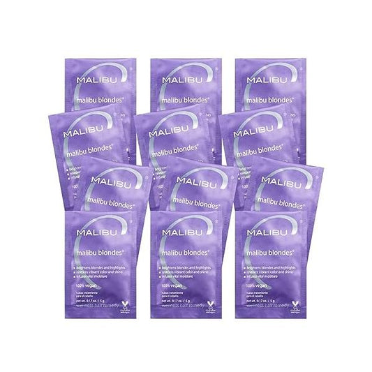 Malibu C Blondes Wellness Remedy - Removes Discoloration from Bleached, Highlighted or Natural Blonde Hair + Restores Vibrance and Shine with Vitamin Complex (12 Packets)
