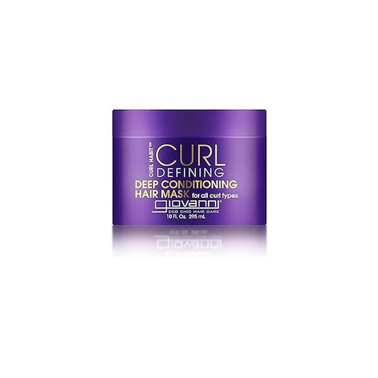 GIOVANNI Curl Habit Defining Deep Conditioning Hair Mask - Conditioner for Dry Damaged Hair, Tames Frizz & Flyaways, Softens Curls, Curly Silicone Free 10 oz
