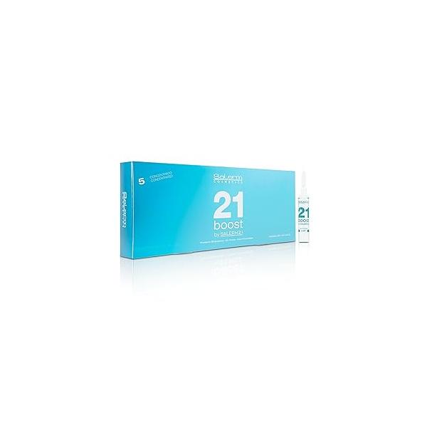 SALERM - Concentrated Hair Mask 21 Boost Hydrating Ampoules 8 x 13 ml Repairs with Heat Protector Anti-Pollution and Anti-Frizz