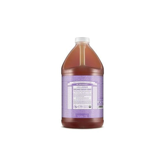 Dr. Bronner's Organic Sugar Soap (Lavender, 64 Ounce)- Made with Oils, & Shikakai Powder, 4-in-1 Uses: Hand and Body Wash, Face, Hair- Cleanses, Moisturizes, Nourishes, Vegan